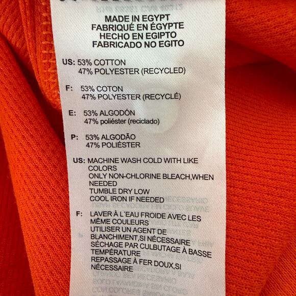 NWT Adidas Men’s Orange Quarter Zip Pullover Long Sleeve Sweatshirt LT - Picture 6 of 8